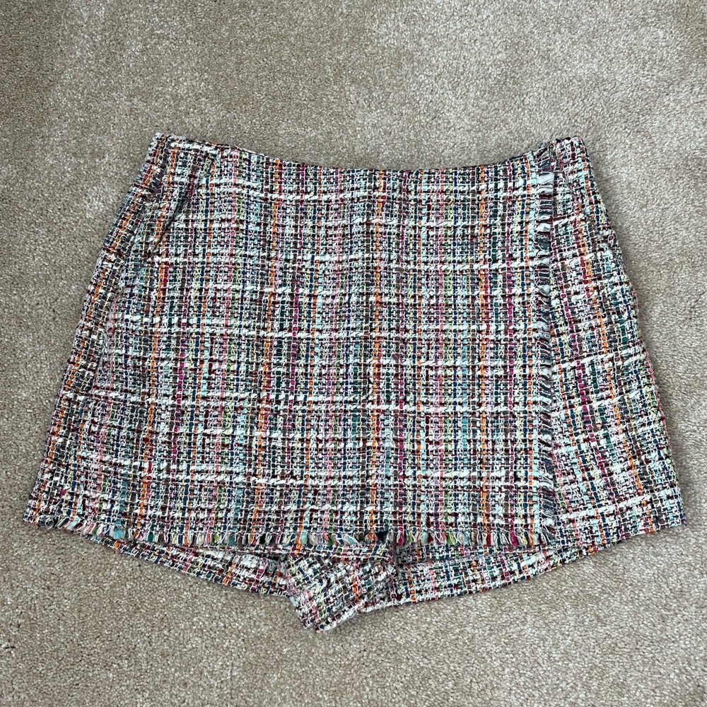 Zara Multicolor Tweed Skirt
